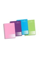 A4 Spiralli Defter Plastik Kapak Çizgili 120 Yaprak Renkli Kenar 5075 400161 Asorti