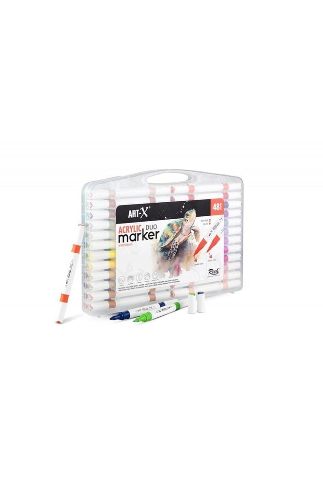 Art-X Akrilik Marker Çift Tarafli Profesyonel Kalem Seti 48 Renk 18053