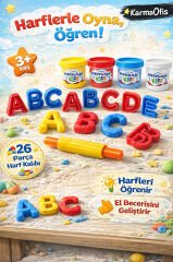 26 Parça Harfli Oyun Hamuru Kalıbı+4’lü 600 gr Oyun Hamuru (3+ Yaşı)