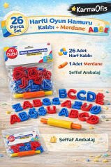 26 Parça Harfli Oyun Hamuru Kalıbı+4’lü 600 gr Oyun Hamuru (3+ Yaşı)