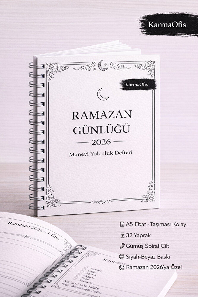 Ramazan Günlüğü 2026 – Manevi Yolculuk Defteri | A5 Spiralli |