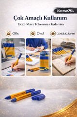 TR23 Mavi Tükenmez Kalem 12’li Set | 1.0 mm Uç, Akıcı Yazım, Ofis & Okul Kullanımı