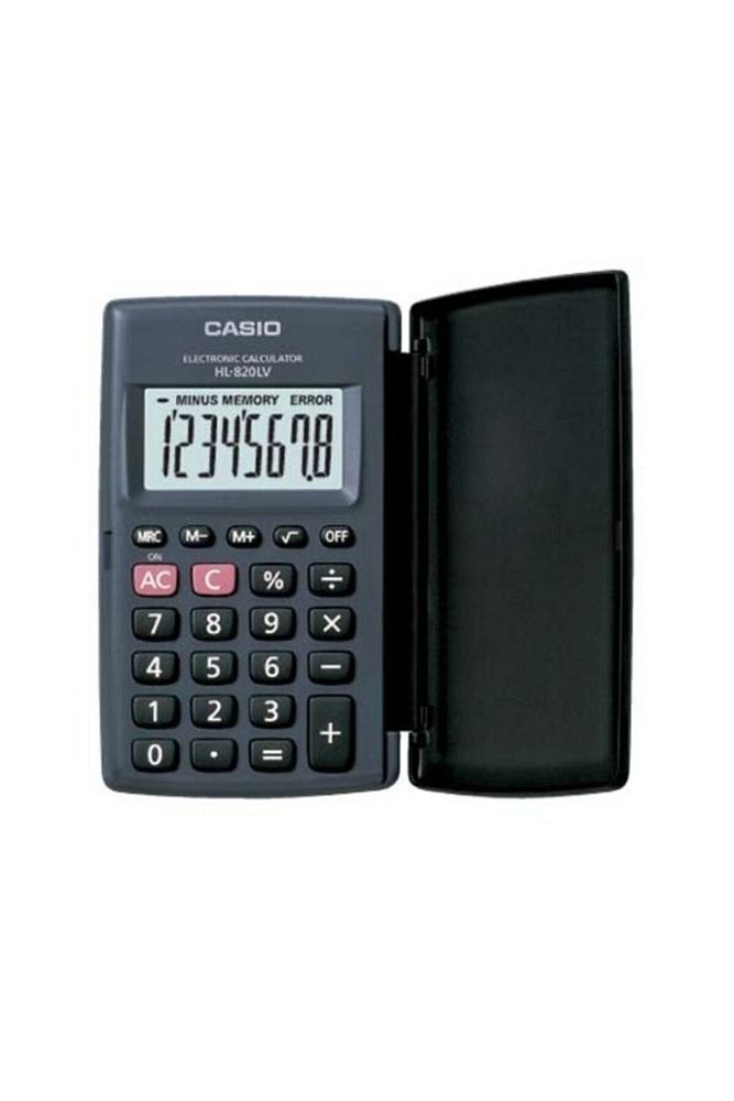 8 Hane Siyah Cep Tipi Hesap Makinesi Hl-820lv-bk