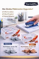 No:10 Gümüş Zımba Teli – 20 Adet Mega Set | Dayanıklı, Pürüzsüz Çakım Ofis Zımba Teli