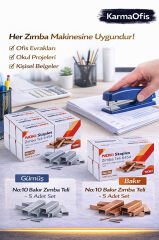 No:10 Gümüş Zımba Teli – 5 Adet Set | Dayanıklı, Pürüzsüz Çakım Ofis Zımba Teli
