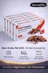 Bakır Zımba Teli 24/6 – 10 Adet Mega Set | Ekonomik & Profesyonel Çözüm