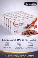 Bakır Zımba Teli 24/6 – 20 Adet Mega Set | Ekonomik & Profesyonel Çözüm