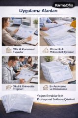 A3 Çıtçıtlı Evrak Zarfı Şeffaf 12 Adet | Dayanıklı, Geniş Boy Dosya & Evrak Saklama Seti