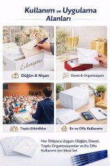 300’lü Düğün Zarfı Seti + 15 Adet Mavi Tükenmez Kalem | Toplu Düğün Zarfı Paketi