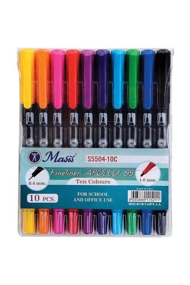 Fineliner Apollo 55 10'lu Çift Uçlu 1.0mm-0.4 Mm.