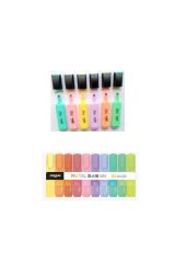 Pastel Renk Kalem 6'lı Set+ 10'lu Pastel Işaretleme Kalemi