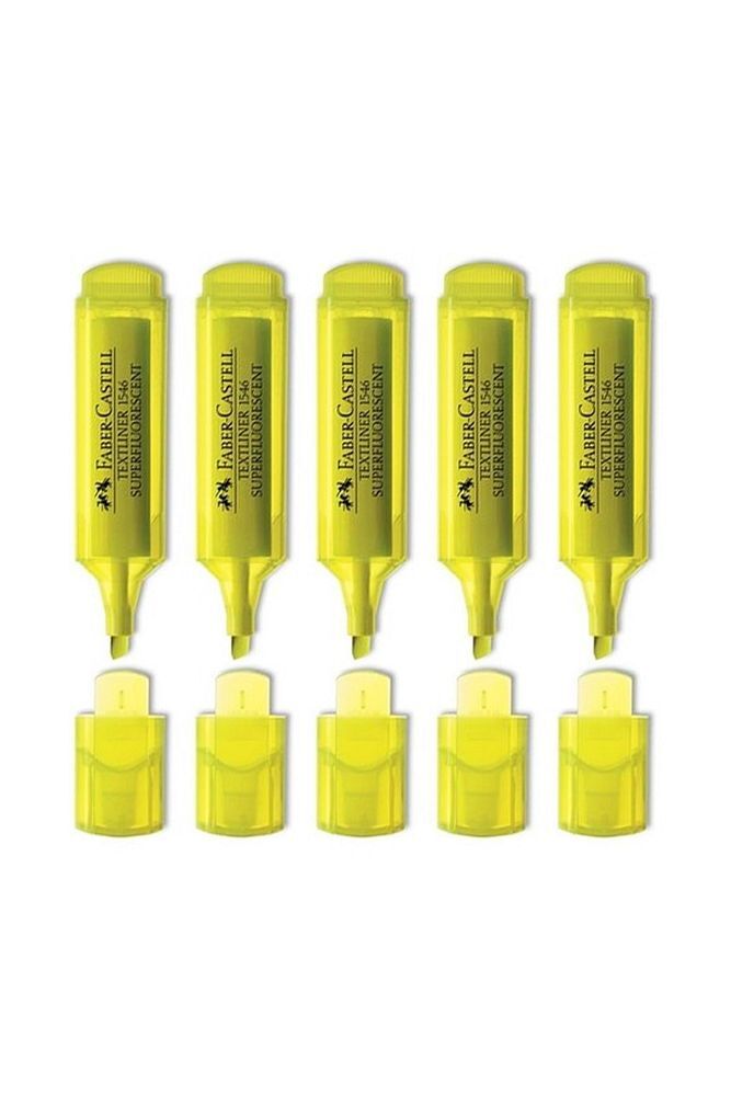 Faber-castell Şeffaf Gövde Fosforlu Kalem 1546 Sarı 5 Adet
