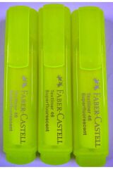 Fosforlu Kalem-faber-castell 3 Adet Şeffaf Gövde Foforlu Kalem.