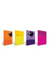 4 Adet A5 Orta Boy 100 Yaprak Kareli Look Plastik Kapaklı Defter