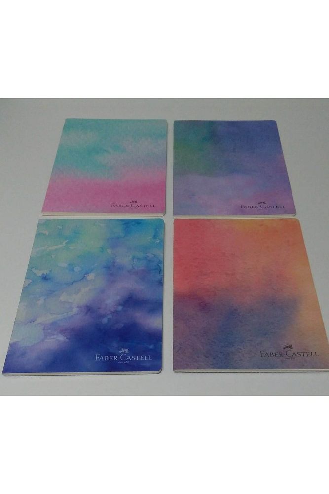 Karton Kapak Dik A5 Watercolors 4'lü Çizgisiz Defter