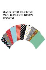 KarmaOfis 50x70 cm Desenli Fon Kartonu 10'lu Karışık renk