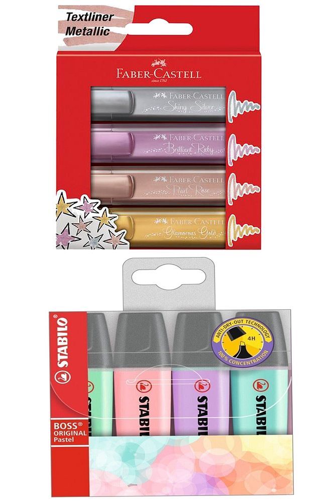 Metalik Fosforlu + Stabilo Boss Pastel Fosforlu Kalem Seti