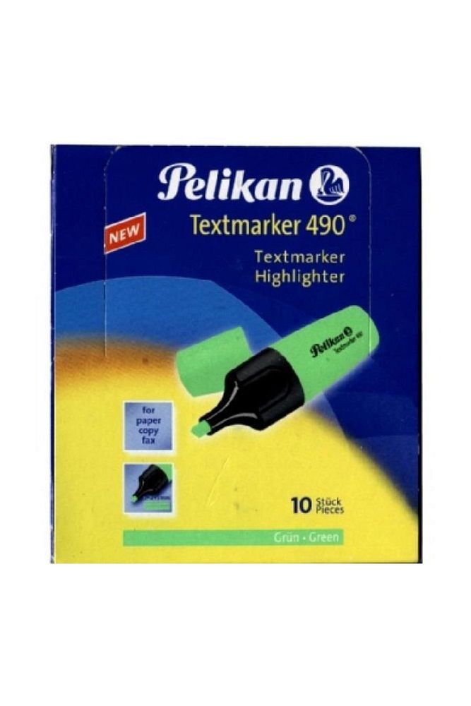 490 Fosforlu Kalem İşaret Kalemi 1-5 Mm Yeşil (10 Lu Kutu)
