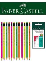 Faber-Castell 12'li Candy Silgili Kurşun Kalem ve Kutulu Kalemtıraş+Silgi Seti Blister