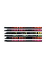 Faber Ağ Ve Iz Desenli Yuvarlak Kurşun Kalem Siyah Ahşap 6 Lı Paket (5242115813)