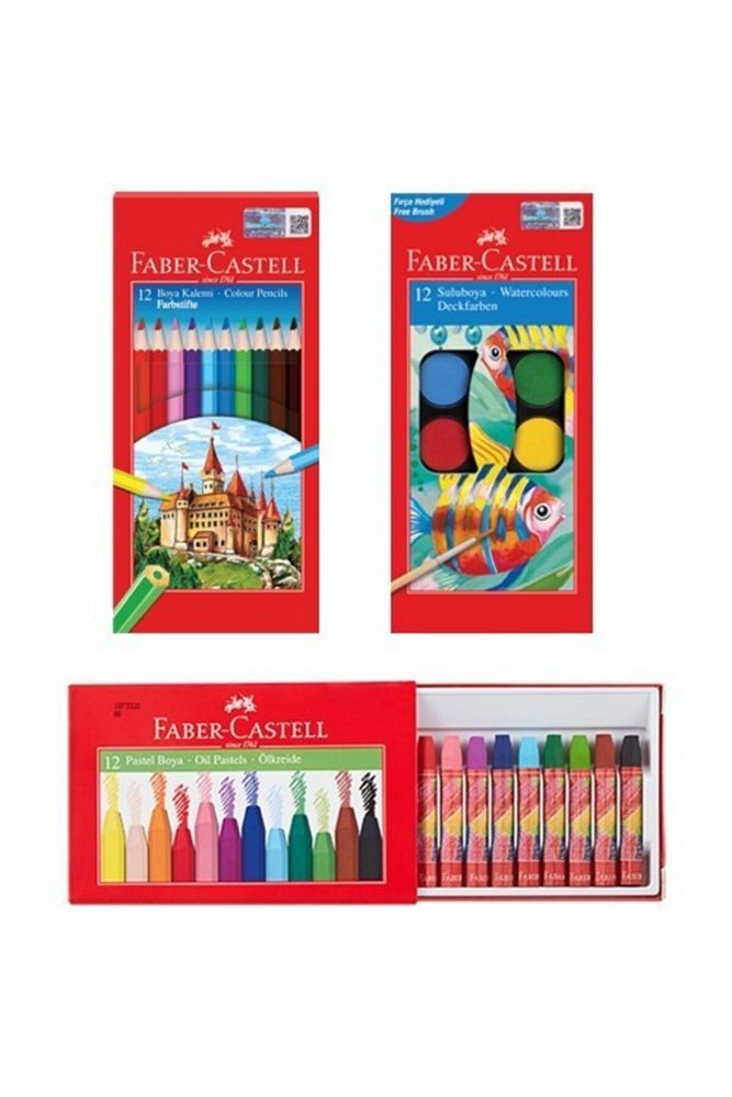 3'lü Boyama Seti (kuru, Sulu Ve Pastel Boya)