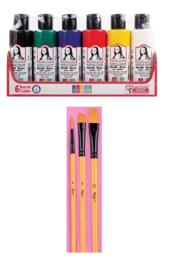 Akrilik Boya Multi Set 6x70ml + Fırça Set 10