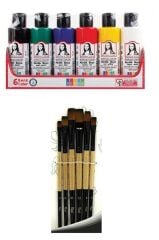 Akrilik Boya Multi Set 6x70ml + Fırça Set 6