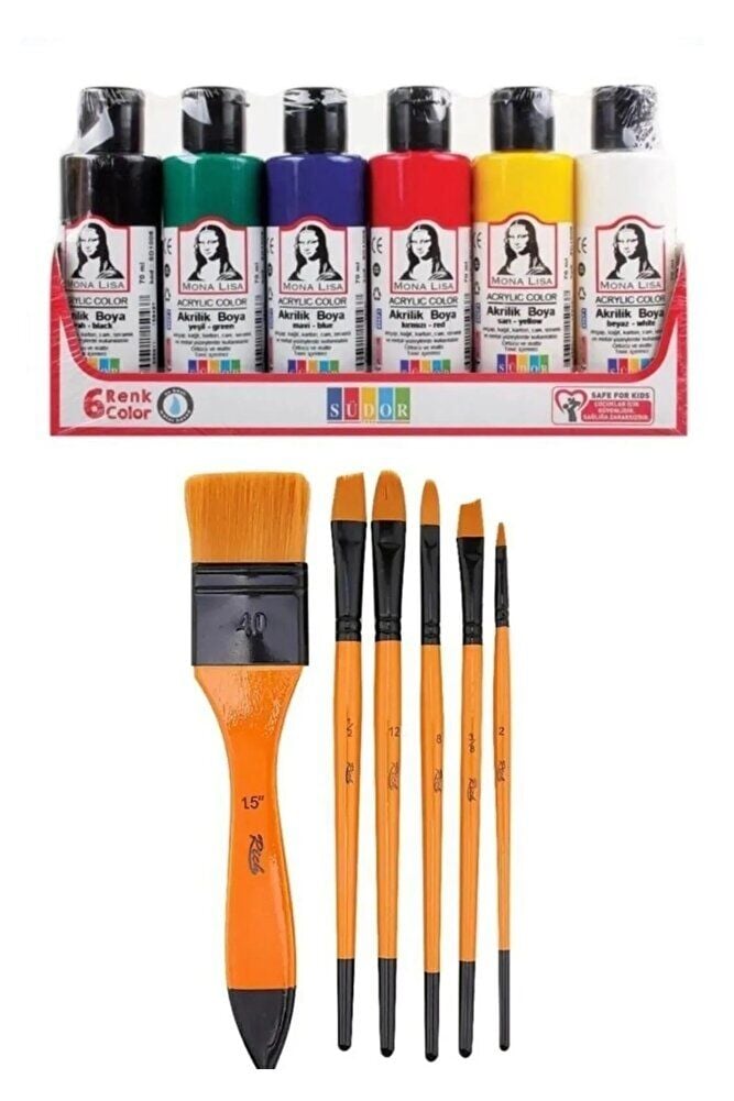 Akrilik Boya Multi Set 6x70ml + Fırça Set 8