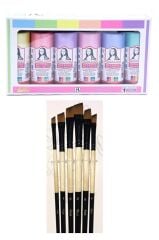 Akrilik Boya İnci Set 6x70ml + Fırça Set 4