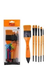 Akrilik Boya İnci Set 6x70ml + Fırça Set 8