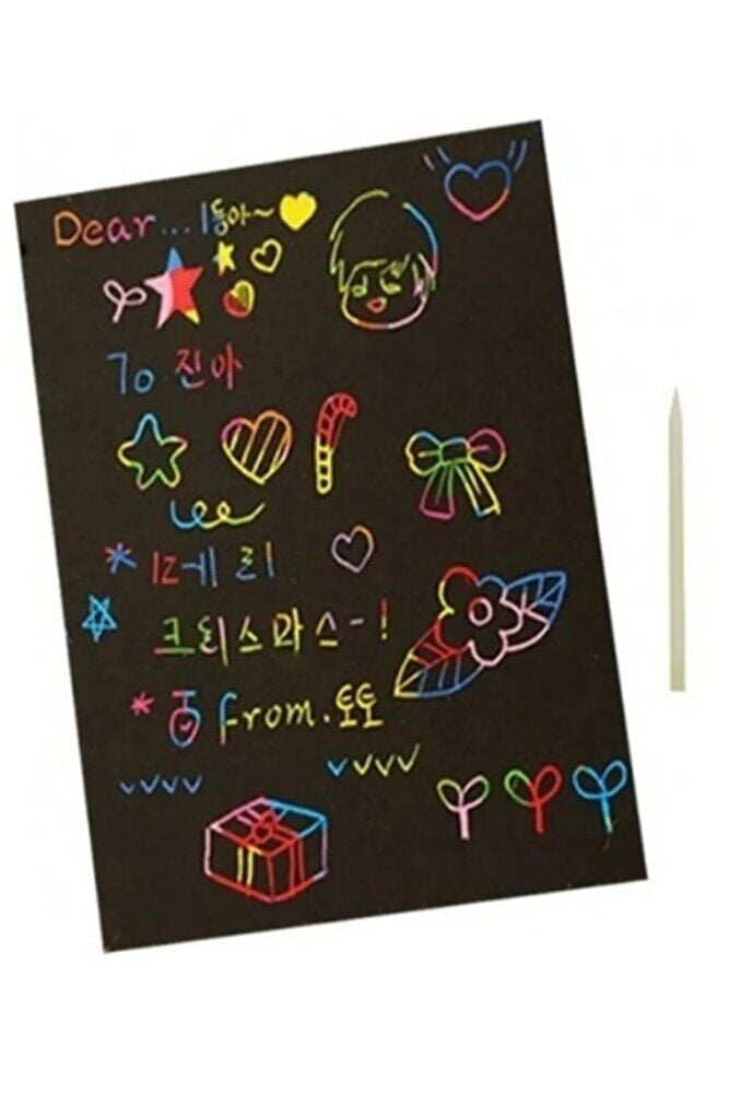 Sihirli Gökkuşağı Kazımalı Kağıt A4 10'lu Paket