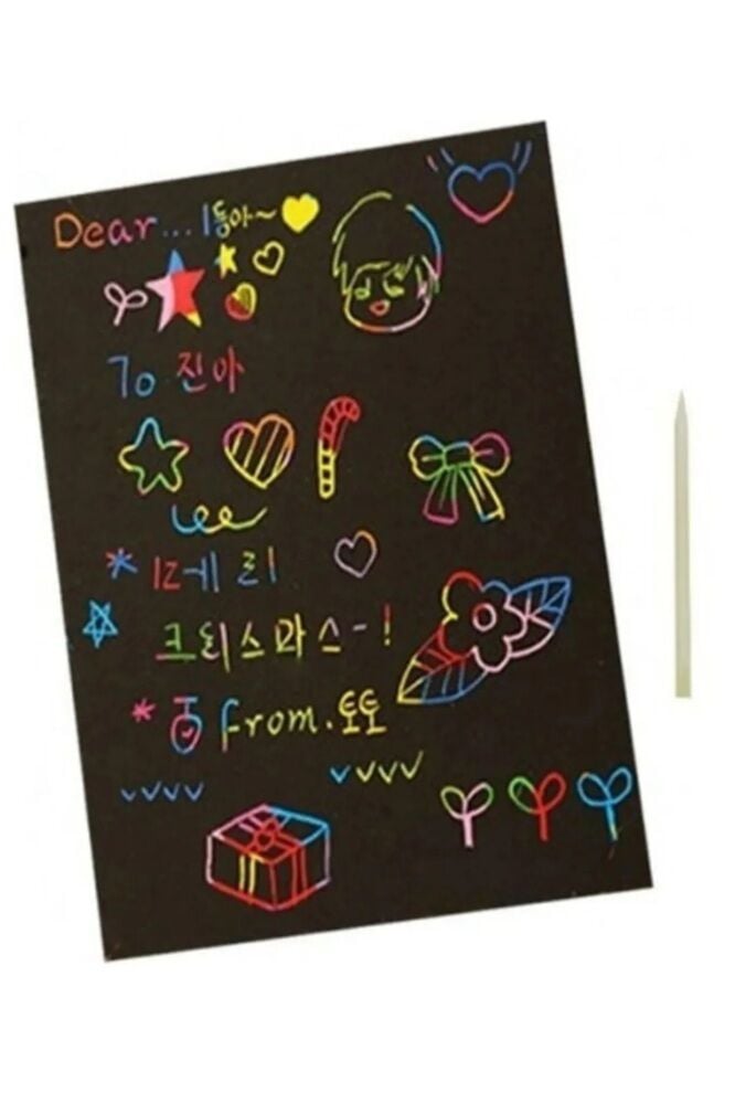 Sihirli Gökkuşağı Kazımalı Kağıt A4 5'li Paket