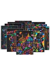 Sihirli Gökkuşağı Kazımalı Kağıt A4 5'li Paket