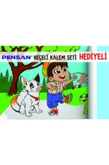 30x120 Boyama Rulosu Yaman Çiftlik Hayatı + Pensan 12'li Keçeli Boya Kalemi