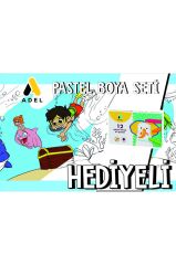 30x120 Boyama Rulosu Yaman Sualtı Macerası + Adel 12'li Pastel Boya Kalemi