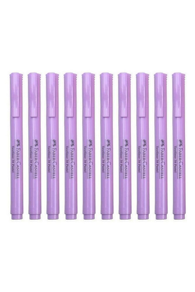 Faber 38 Kalem Tipi Fosforlu Kalem Pastel Mor 10 Lu Kutu (5030158113)