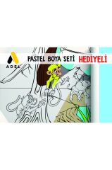 30x120 Boyama Rulosu Yaman Safaride + Adel 12'li Pastel Boya Kalemi