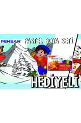 30x120 Boyama Rulosu Yaman Kar Tatili + Pensan 12'li Pastel Boya Kalemi