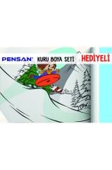 30x120 Boyama Rulosu Yaman Kar Tatili + Pensan 12'li Kuru Boya Kalemi