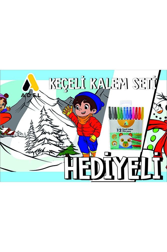 30x120 Boyama Rulosu Yaman Kar Tatili + Adel 12'li Keçeli Boya Kalemi