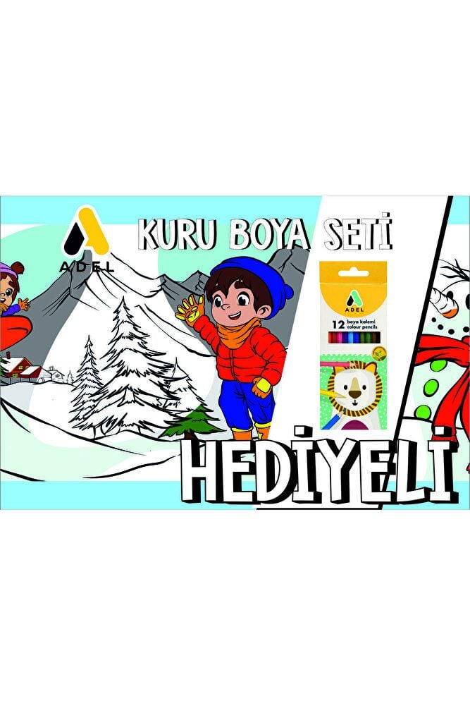 30x120 Boyama Rulosu Yaman Kar Tatili + Adel 12'li Kuru Boya Kalemi