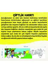 30x120 Boyama Rulosu Yaman Çiftlik Hayatı + Adel 12'li Keçeli Boya Kalemi