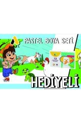 30x120 Boyama Rulosu Yaman Çiftlik Hayatı + Adel 12'li Pastel Boya Kalemi