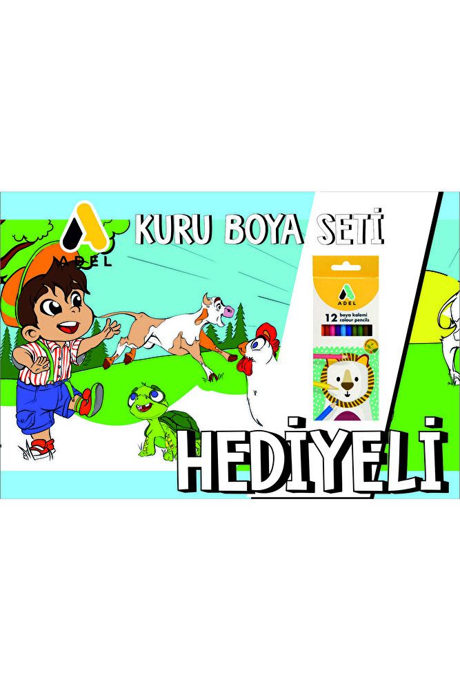 30x120 Boyama Rulosu Yaman Çiftlik Hayatı + Adel 12'li Kuru Boya Kalemi