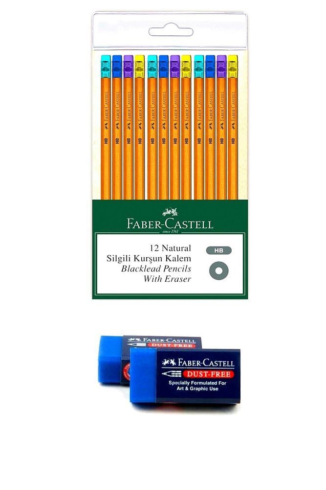 Faber Castel Silgi + Naturel Kalem 2'li Paket
