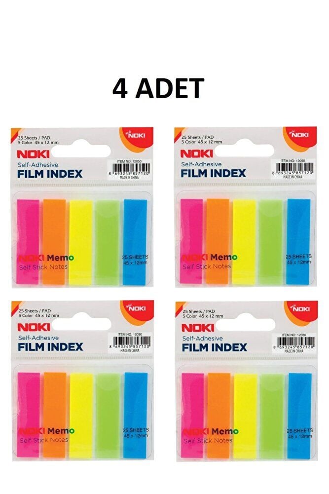 4 Adet Memo Film Index 5 Renk 12x45mm 25 Yp.