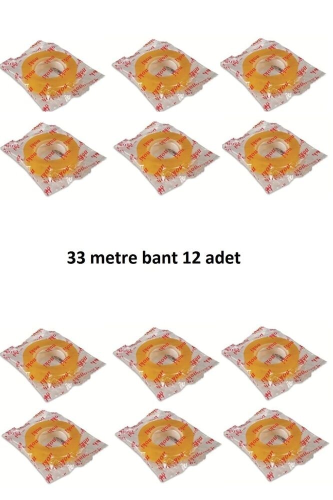 33 metre Şeffaf Selefon Bant 12 adet