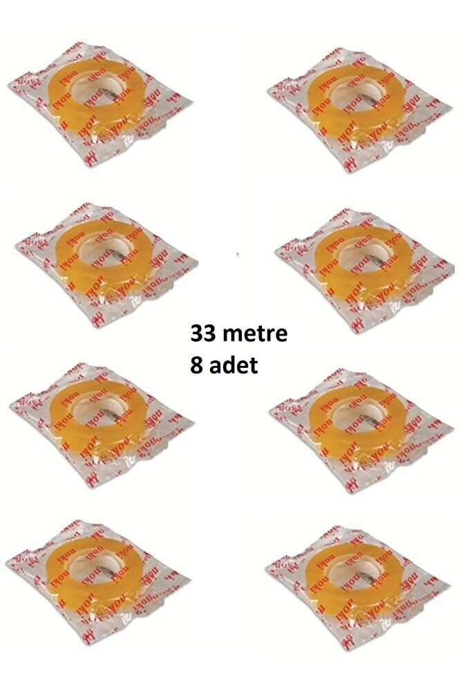33 metre Şeffaf Selefon Bant 8 adet