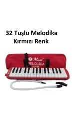 32 Tuşlu Kırmızı Melodika Bez Çantalı