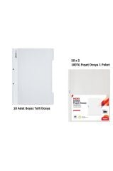 Beyaz Telli Dosya Set 2 (10 Adet Beyaz Telli Dosya + 100 Adet Poşet Dosya)